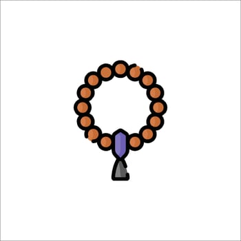 A bracelet with a purple and orange bead on it vector