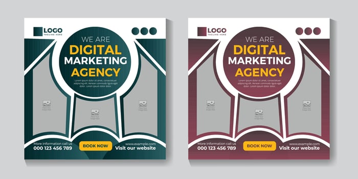 Marketing Agency Social Media Post vector
