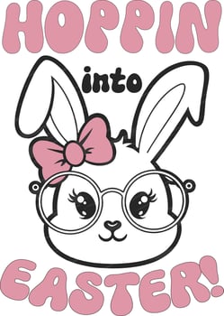 Hoppin' Into Easter Bunny T-Shirt Design vector