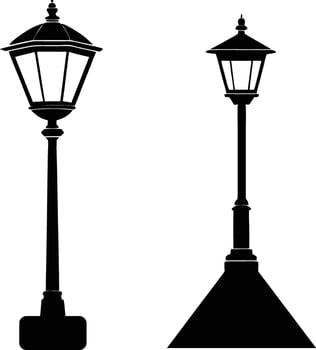 Pathway light silhouette illustration vector