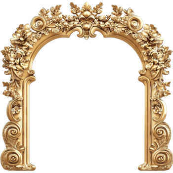 Ornate Golden Arch Frame png