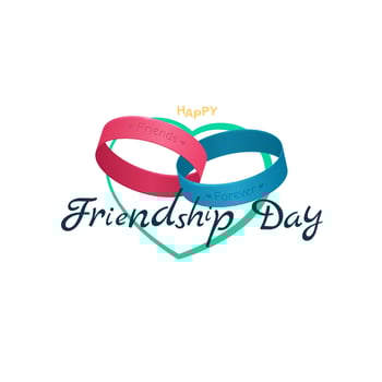 Happy Friendship Day. Bracelets on the background of the heart. vector