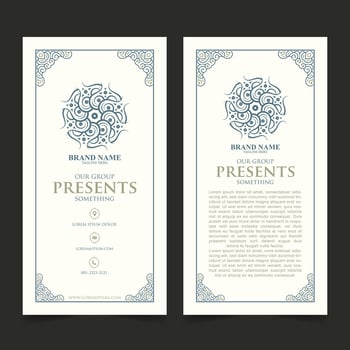 Classic ornament pattern business card with logo vector