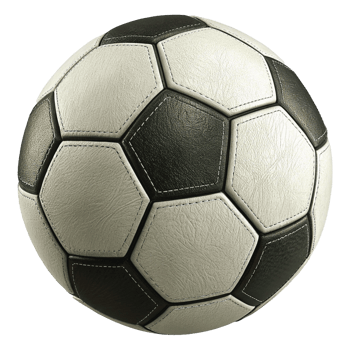 Classic Black and White Soccer Ball Leather Texture Detailed 3D Model png