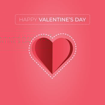 Heart Shape Paper cut style happy valentine's day vector