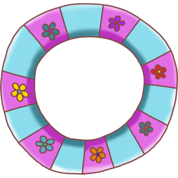Hand drawn Lifebuoy with colorful flowers ,illustration transparent background png