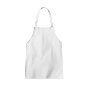 A blank white apron ready for customization or personal use in cooking and crafting. png