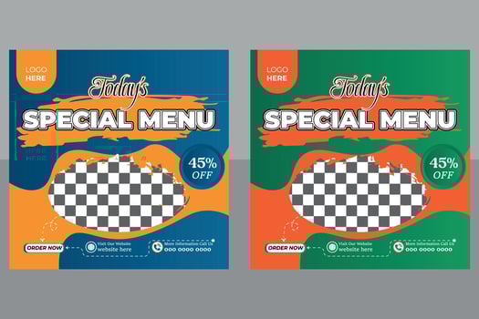 Food Social Media Post Design vector