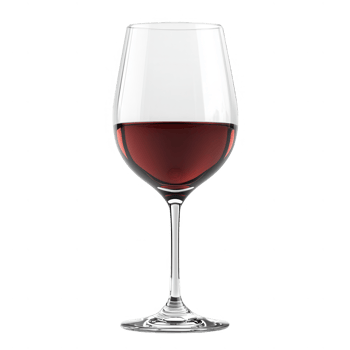 A elegant red wine glass filled with rich, deep red wine, perfect for any occasion. png