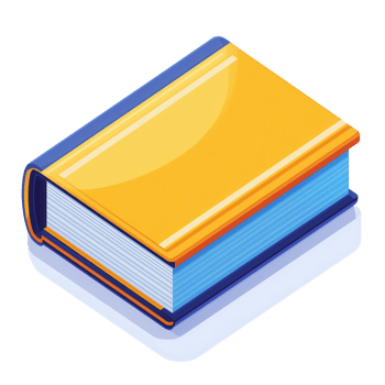 Stylish yellow-covered book with a blue spine, perfect for educational content. png