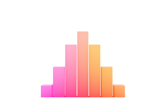 A vibrant audio waveform graphic with varying heights and gradient colors, representing sound frequency levels. png