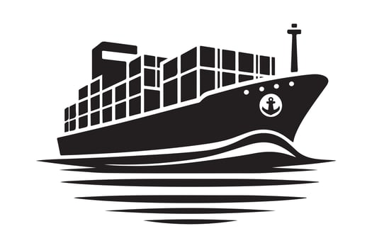 Maritime-Themed Container Ship Silhouettes for Creative Use vector