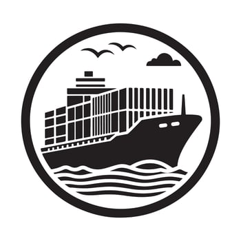 Container Ship Silhouette Vectors Files for Instant Download