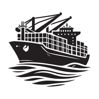 Container Ship Silhouette Vectors for Industry-Related Marketing Materials