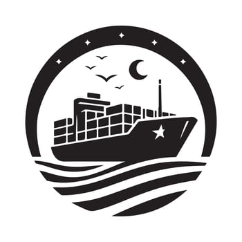 Container Ship Silhouette Illustrations for Marine and Cargo Graphics vector