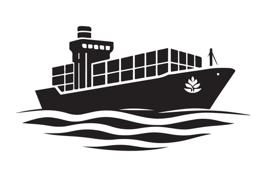 Container Ship Silhouettes Perfect for Shipping Logos and Icons vector