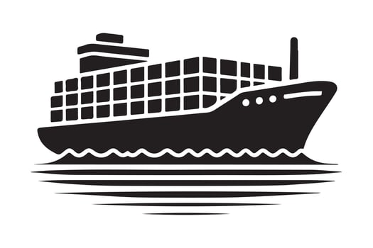 Stylized Container Ship Silhouettes for Professional Applications vector