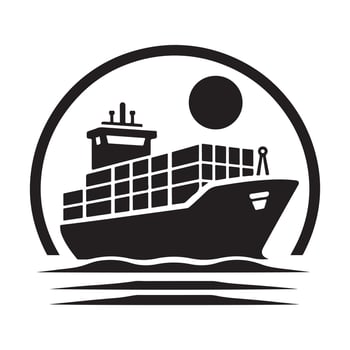 Container Ship Silhouette Vectors for Ocean Freight Marketing