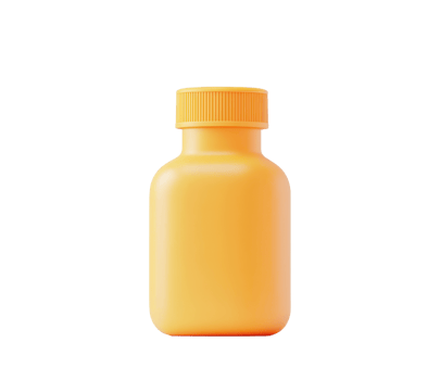 A bright yellow bottle with a ribbed cap, designed for storage or dispensing liquids. png