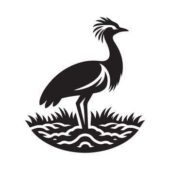 Ornithology-Themed Kori Bustard Silhouettes for Unique Designs vector