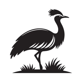 Kori Bustard Silhouette Vectors for Ornithological Illustrations