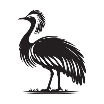 Wildlife Art Kori Bustard Silhouettes for Creative Branding vector