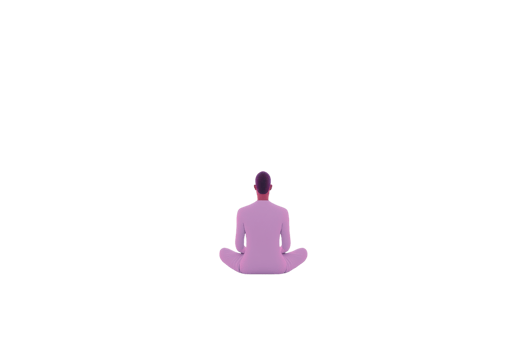 A solitary figure sits in a meditative pose, embodying tranquility and introspection. png