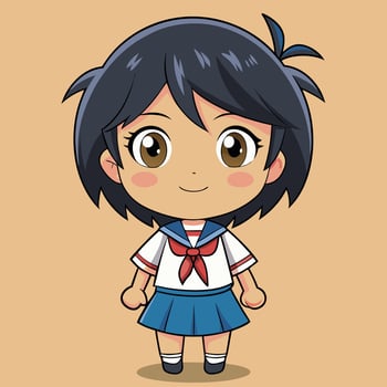 cartoon girl in a school white background vector