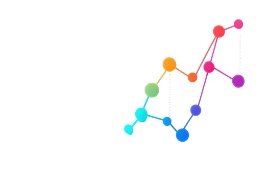 A colorful line graph depicting data trends with varying colored dots representing data points. png