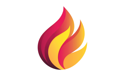 Abstract flame illustration with red and yellow hues, symbolizing energy and warmth suitable for creative and branding purposes. png