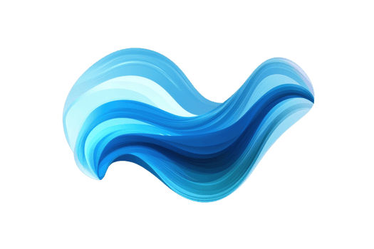 Abstract blue wave design element showcasing smooth gradient flow and fluid motion, ideal for modern backgrounds and creative projects. png