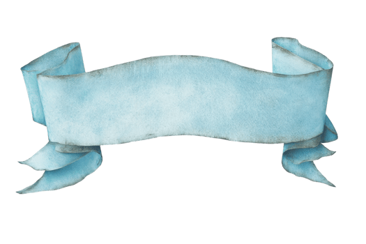 Elegant hand-painted blue watercolor ribbon banner, perfect for various design projects including invitations and scrapbooking. png
