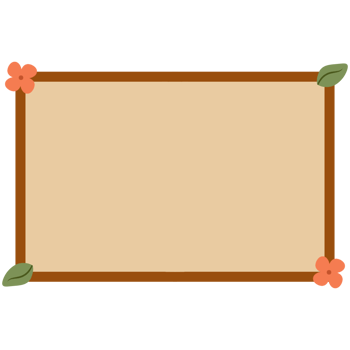 Brown Frame Wood Flower png