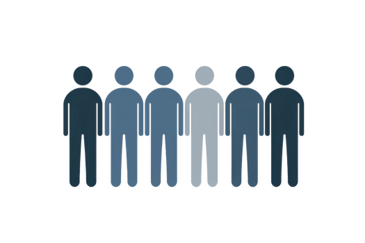 Illustration of diversity concept with silhouette figures ranging in shade to represent unity in multiculturalism and inclusion. png