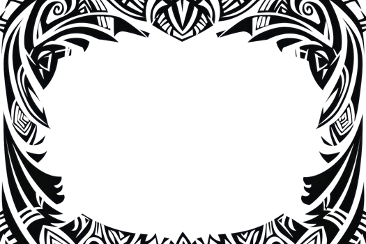 Intricate black frame with elegant swirling patterns, perfect for decorative projects, invites, and artistic designs. png