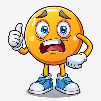 emoticon character with thumbs and thumbs down white background vector