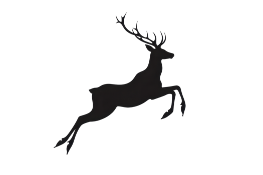 Silhouette of a deer leaping gracefully against a blank background, capturing the essence of nature and wildlife in motion. png