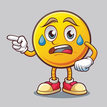 emoticon character with sad face and sad expression illustration illustration vector