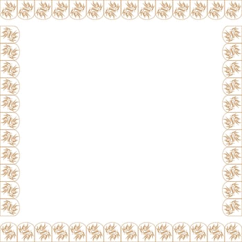 Hand drawn outline line art floral empty frame. Baroque floral vintage outline design concept vector