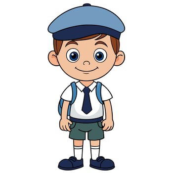 school boy cartoon ,white background, vector