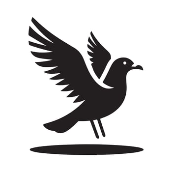 Grey Gull Silhouette Files Ready for Instant Download vector