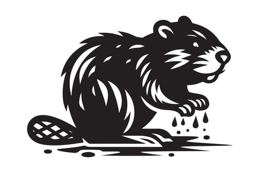 Swamp Beaver Silhouettes for Unique and Creative Animal Designs vector