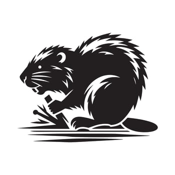 Wildlife Swamp Beaver Silhouettes for Nature-Themed Marketing vector