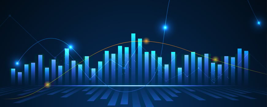 an abstract background with a graph line vector