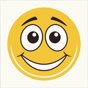 a smiling yellow emoticion with eyes and a smile vector