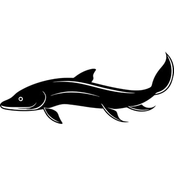 Minimalist fish outline ideal for aquatic themed illustrations. vector