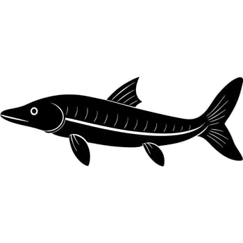 Fish silhouette design for modern logo icon vector