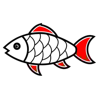 Beautiful fish silhouette for marine life art designs. vector
