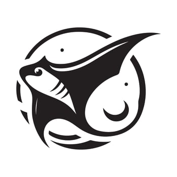 Giant Oceanic Manta Ray Vectors for Artistic Marine Biology Projects
