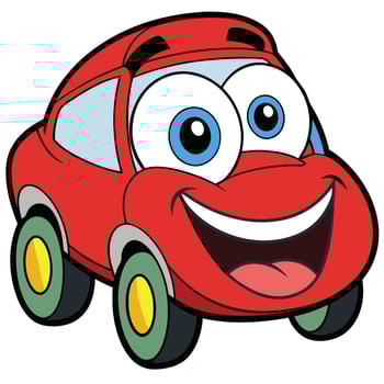 with big eyes and smiling face white background vector